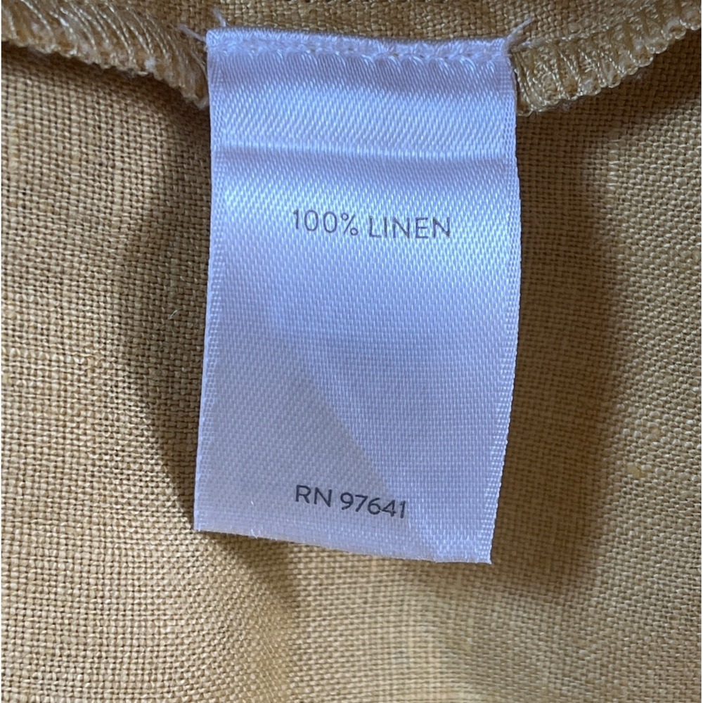 J.Jill Love Linen Mustard Yellow Short Sleeve Button Front Shirt Dress Medium - Picture 7 of 9